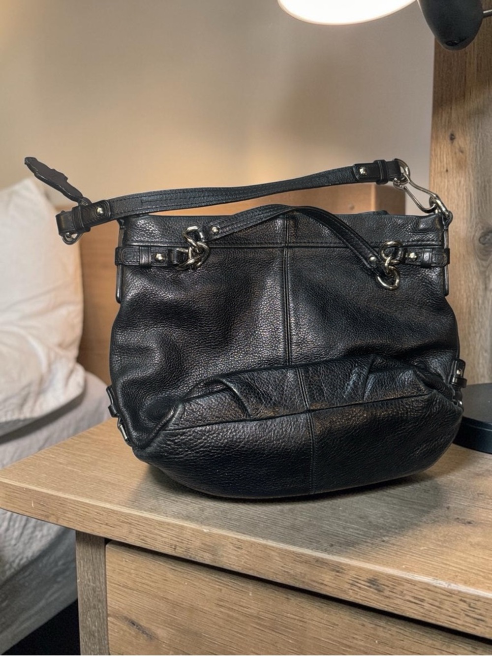 Coach Brooke Hobo Bag Black Pebbled Leather 14142 - Picture 5 of 5